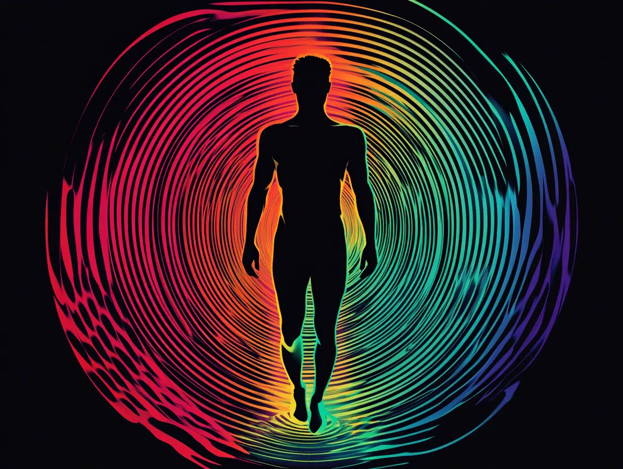 Improve Your Willpower - a man in a rainbow swirl of energy